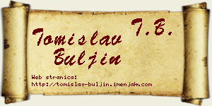 Tomislav Buljin vizit kartica